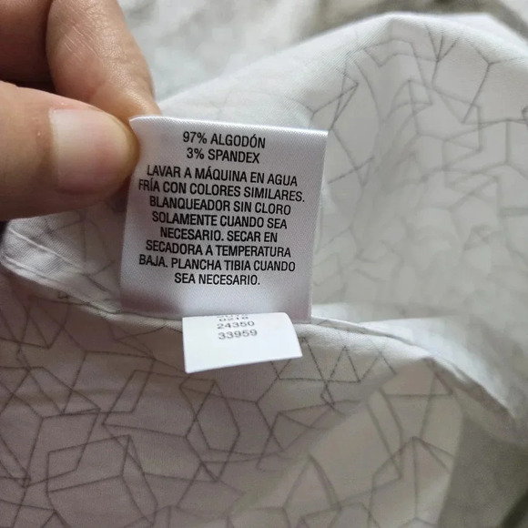 Alfani Men's Triangle Dot Button Up Dress Shirt Slim Fit White Size M  #008 - Picture 7 of 8